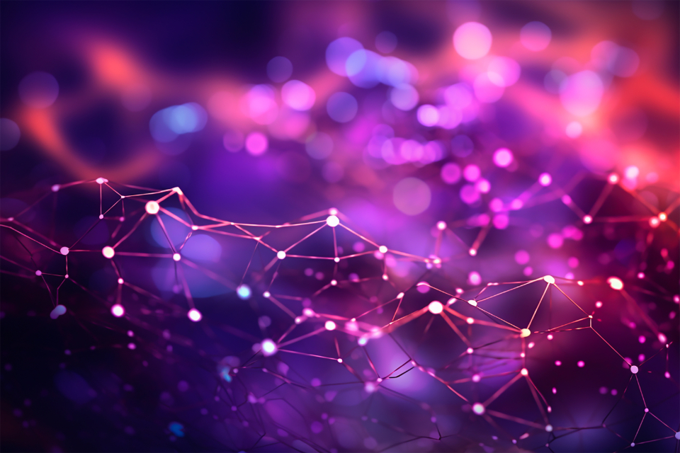 Glowing network of connected nodes
