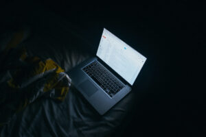 Email inbox on a laptop