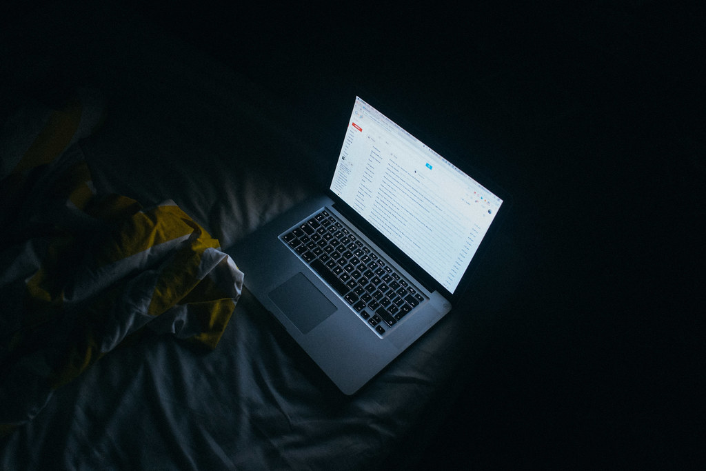Email inbox on a laptop