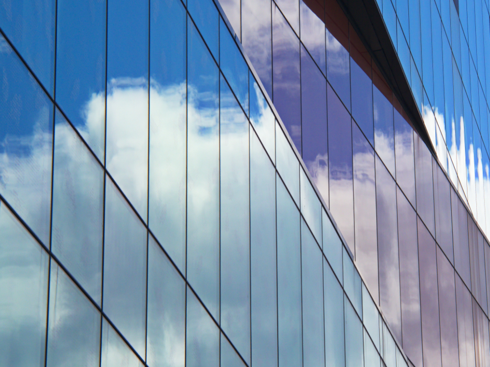 Clouds above a data center