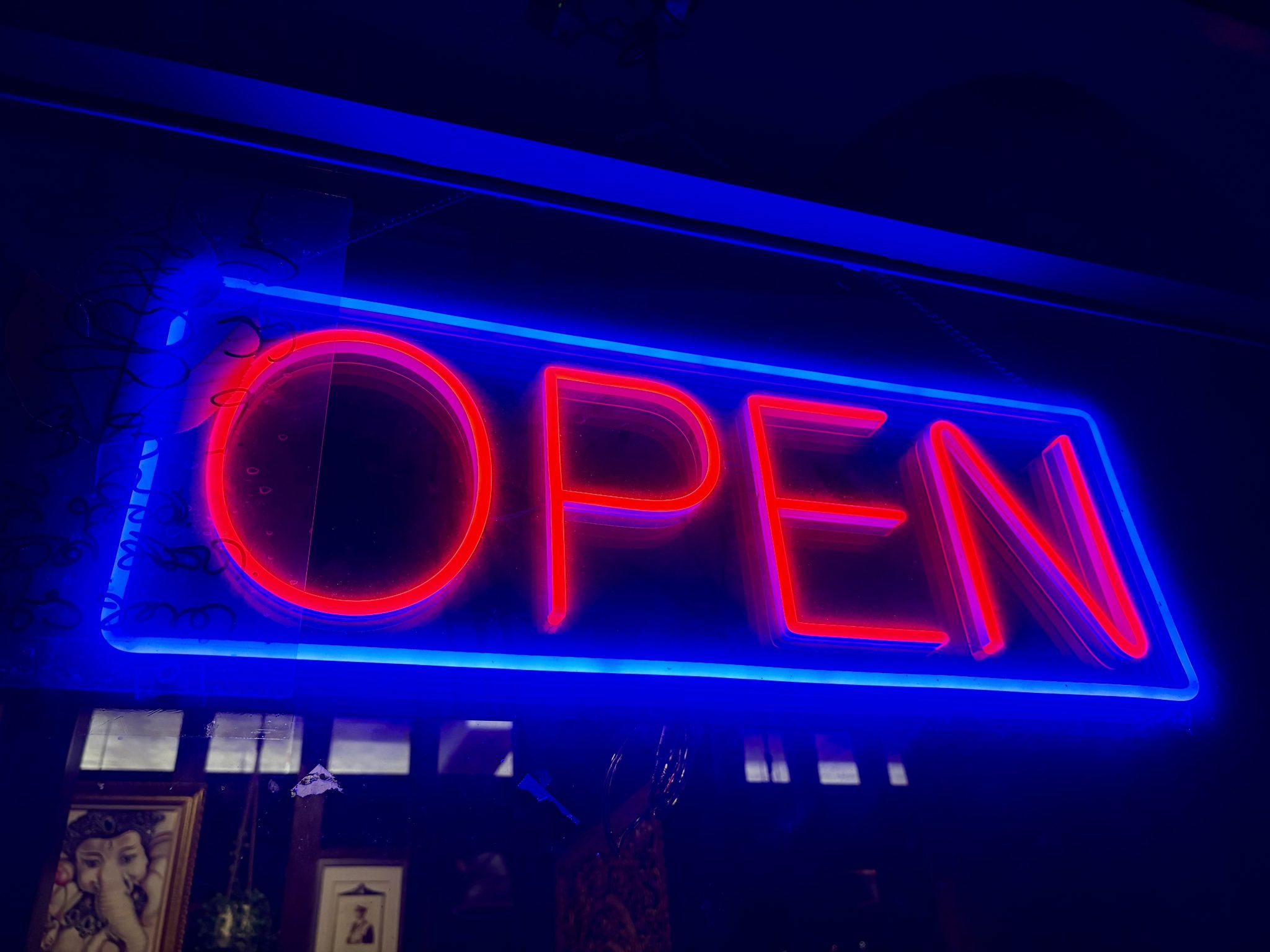 Store interior at night