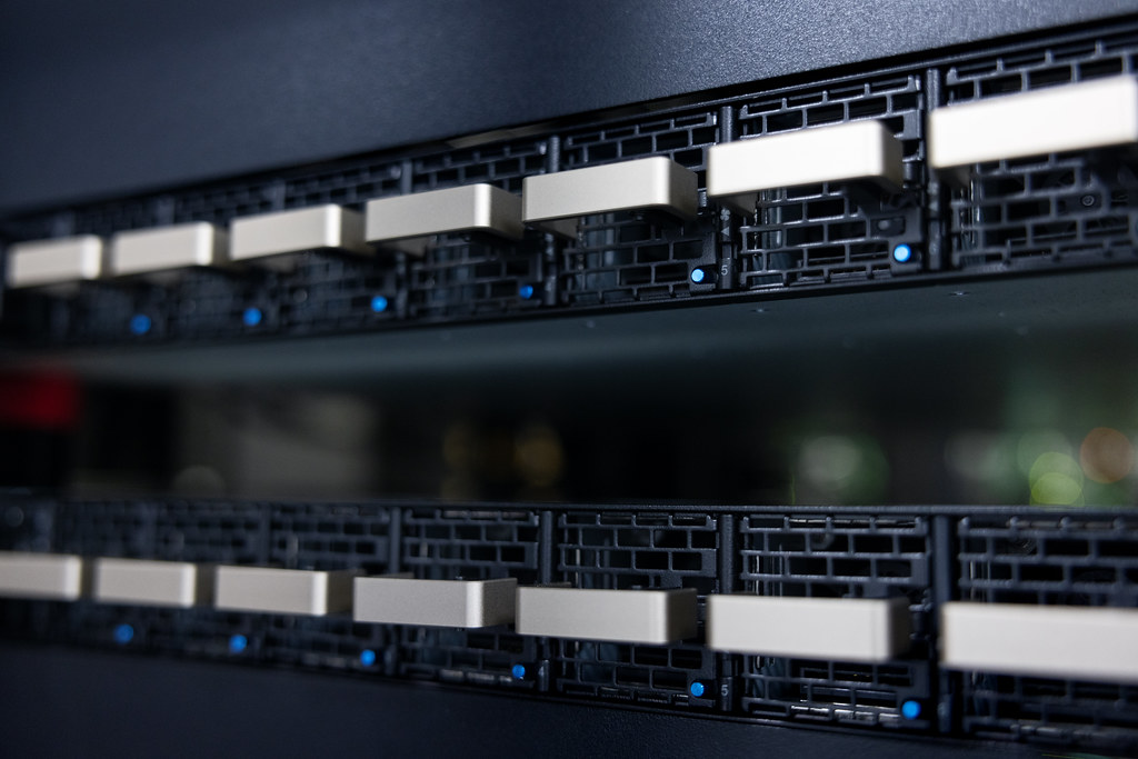 Enterprise server rack close-up