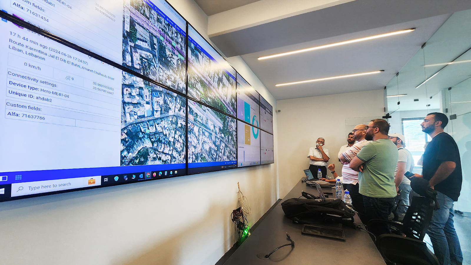 Operations dashboard on a monitor