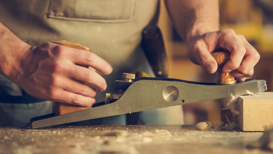 Contractor working with hand tools