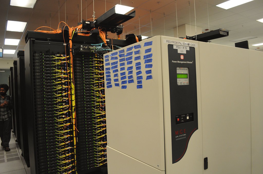 Network equipment rack with cabling and power module