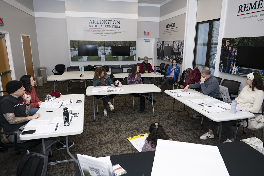 Staff training session around conference tables