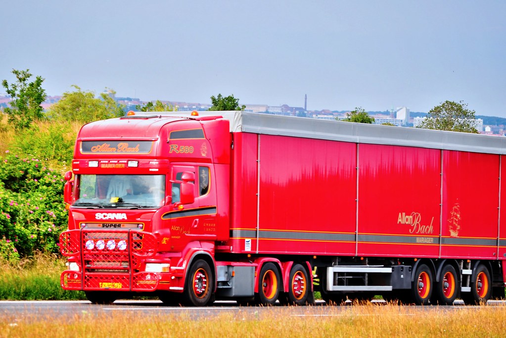 Delivery truck traveling on a highway