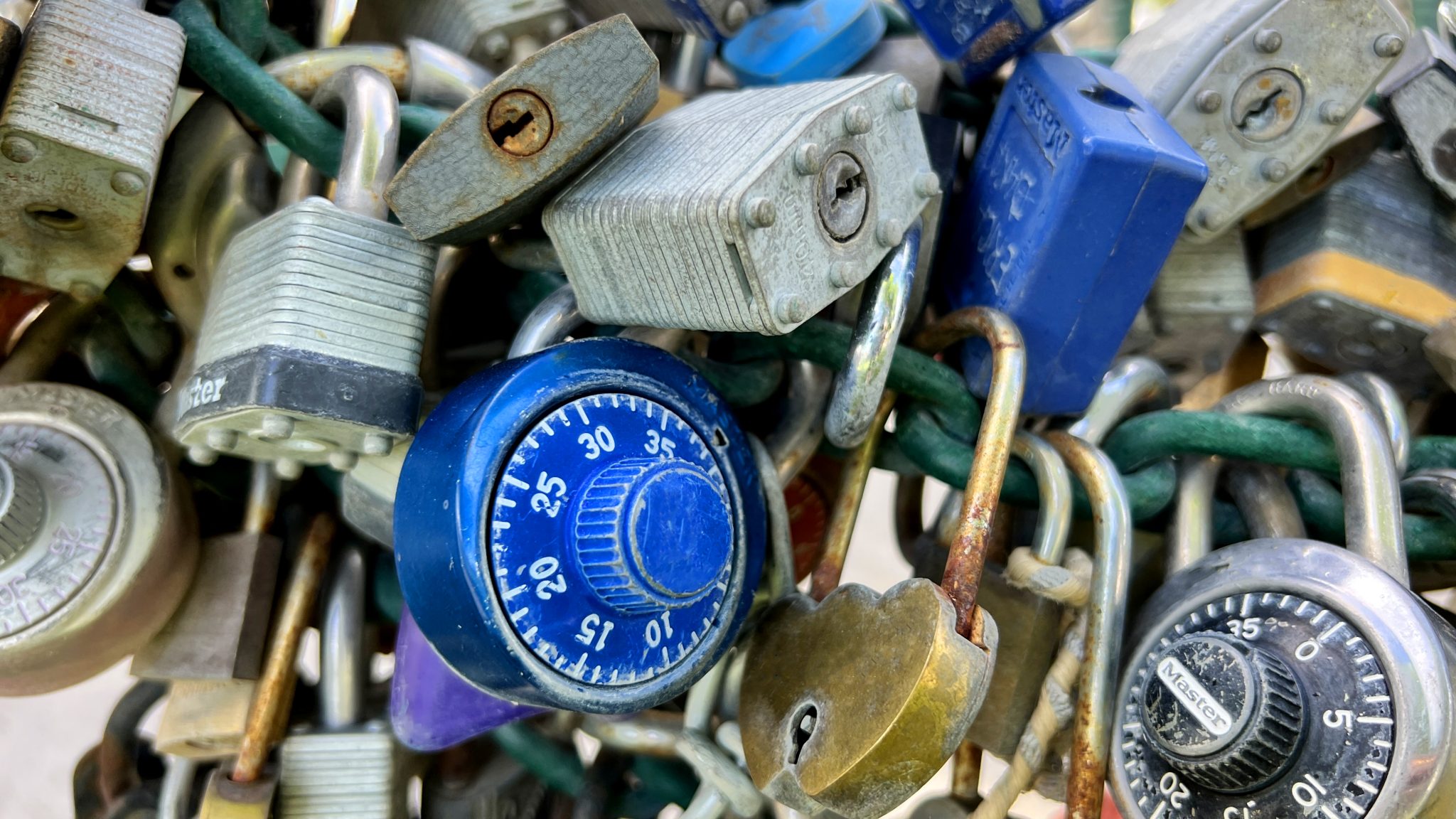 Row of padlocks representing data security