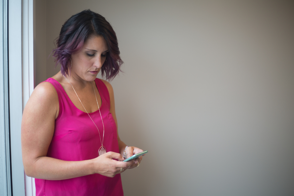 Person receiving a text notification on a smartphone
