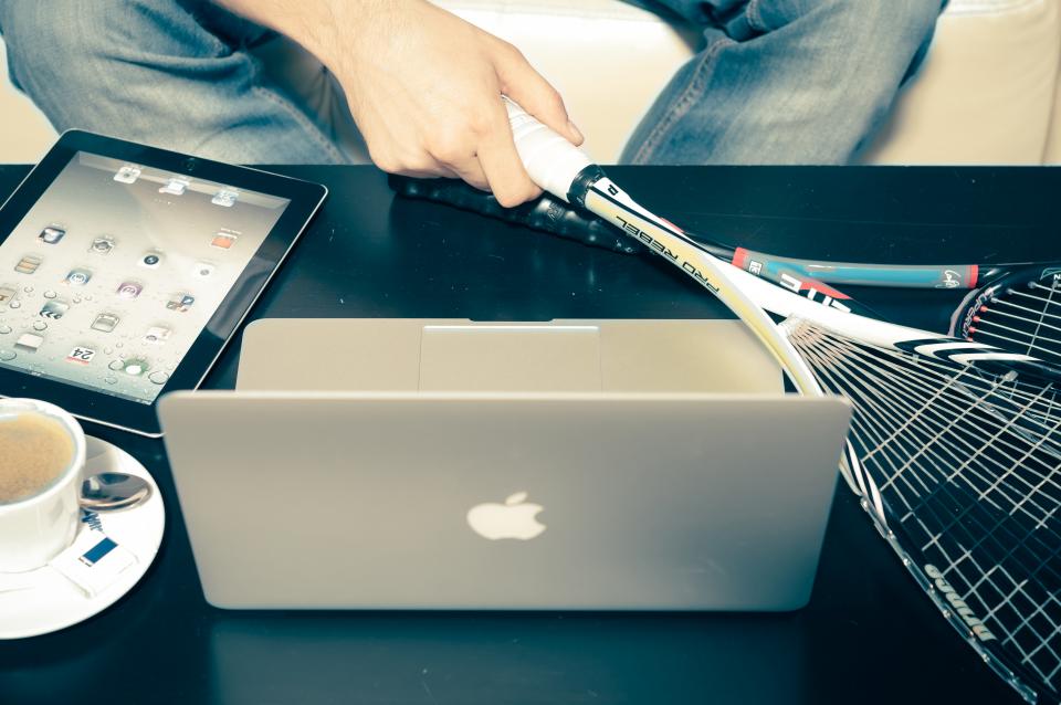 Tablet and devices on a table
