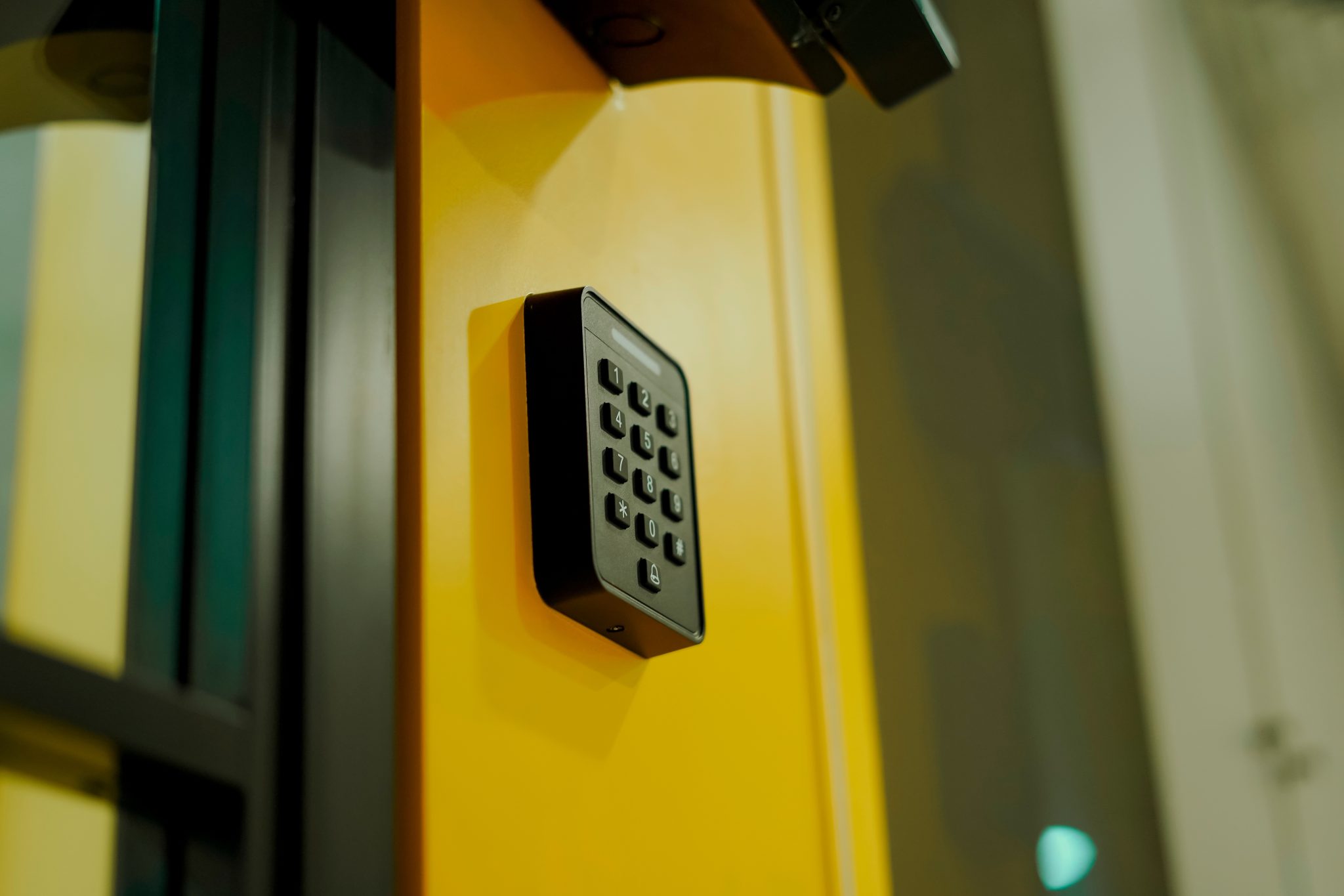 Electronic keypad on an access panel