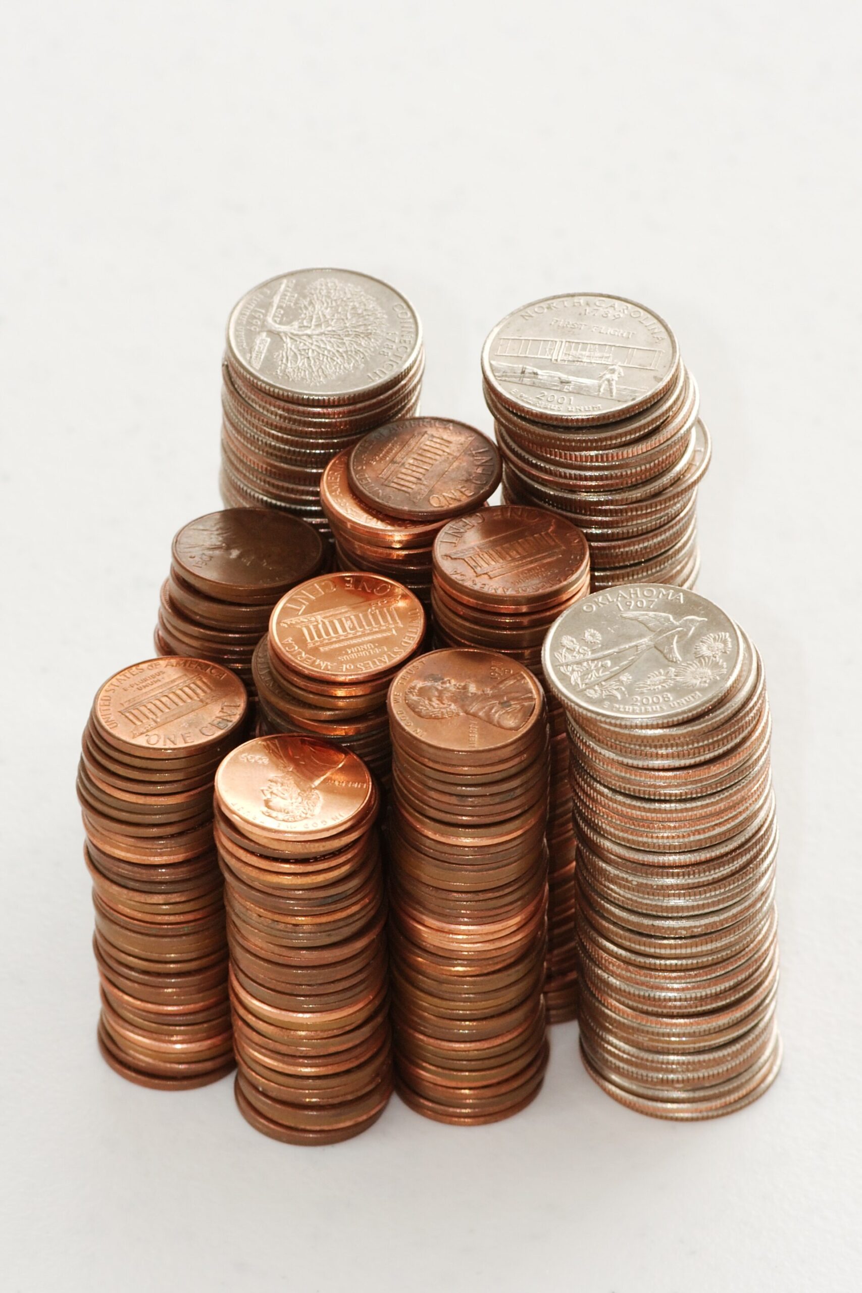 Stack of coins representing savings