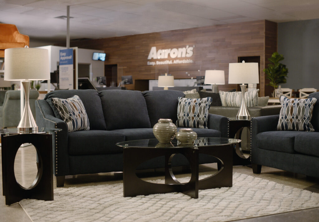 Living room display at Aaron’s Inc