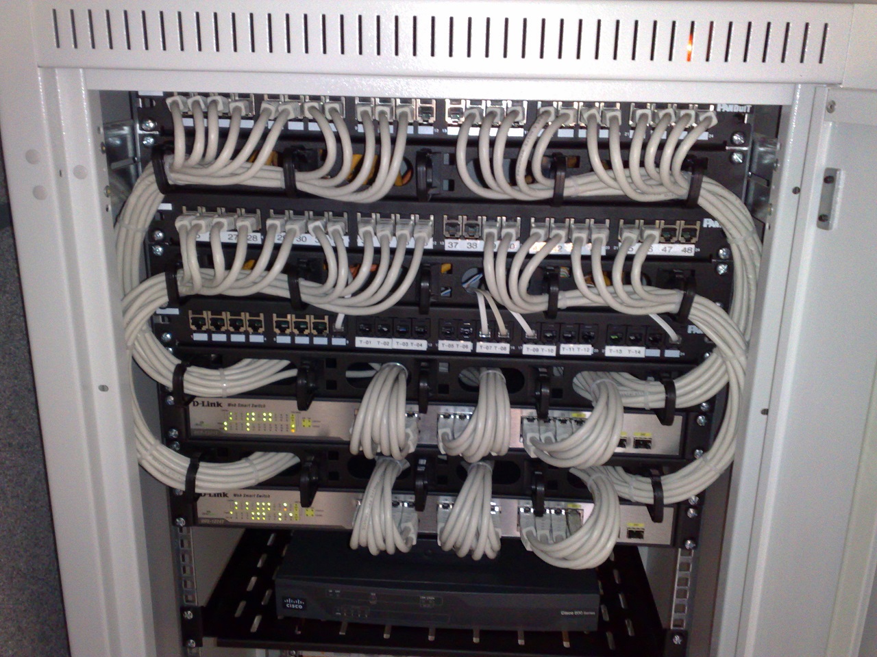 19-inch rackmount Ethernet switches and patch panels
