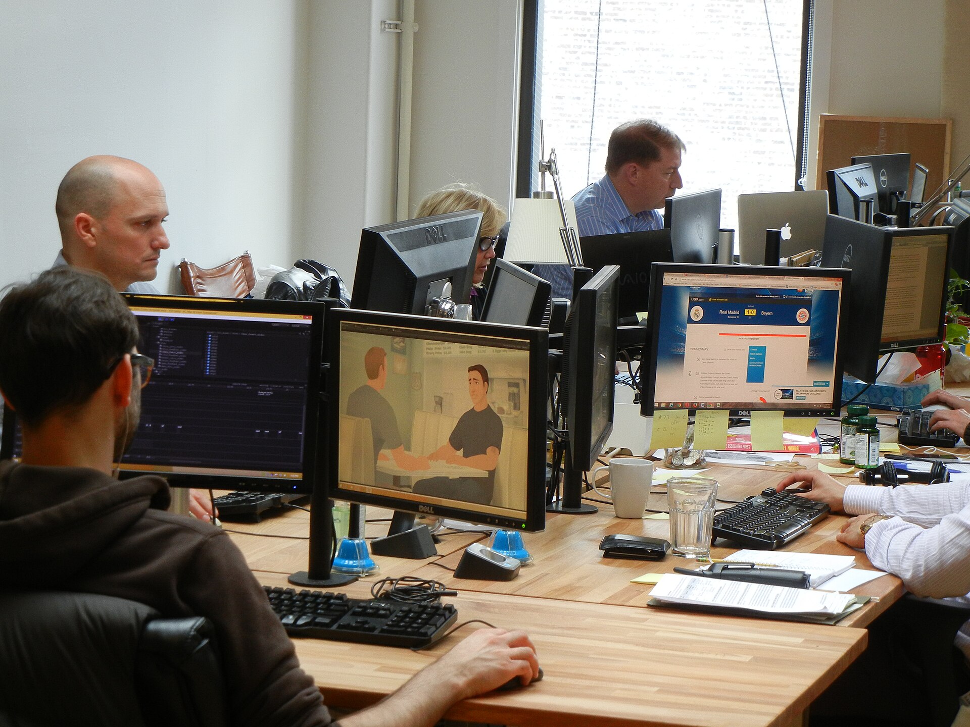 Developers working on a mobile app