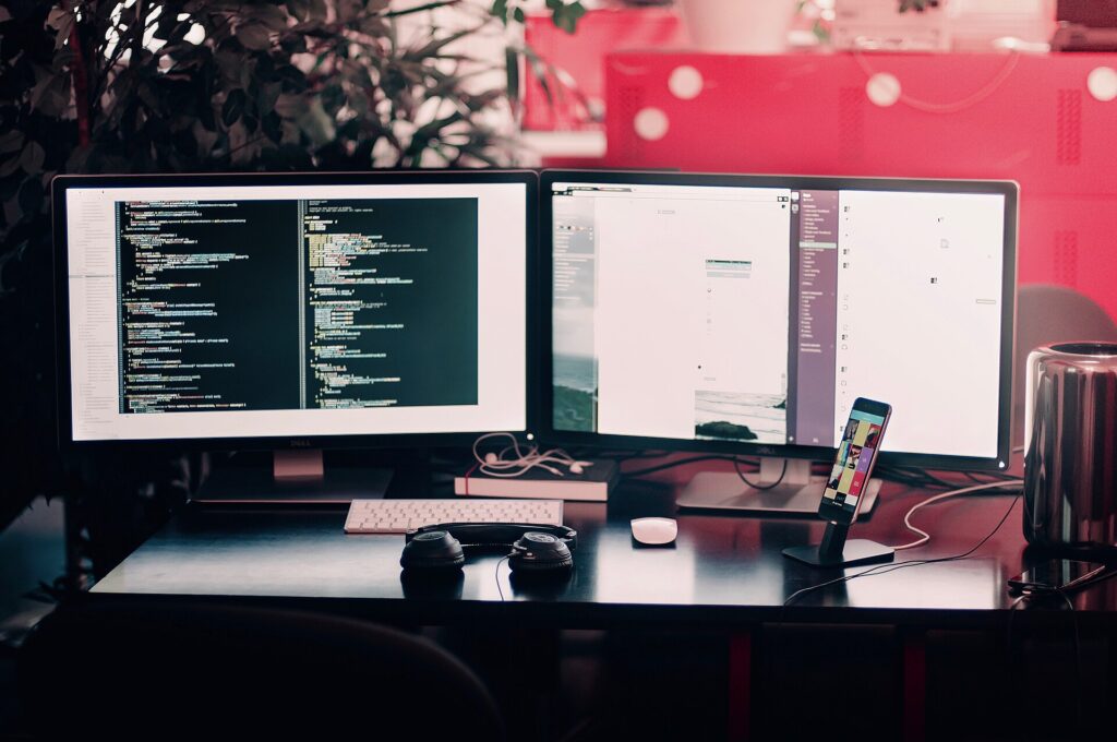Coding workstation with a laptop