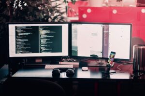 Coding workstation with a laptop