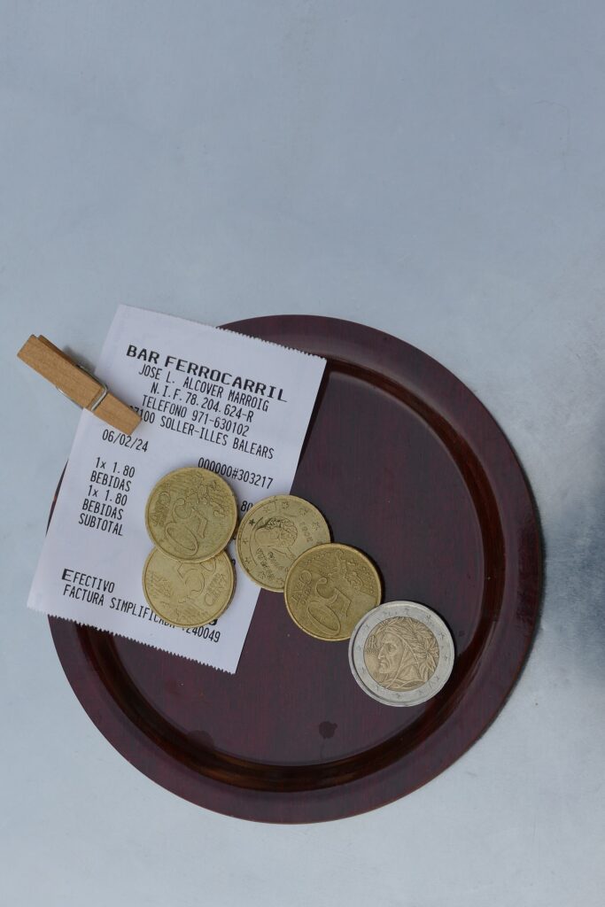 Paid bill for coffee