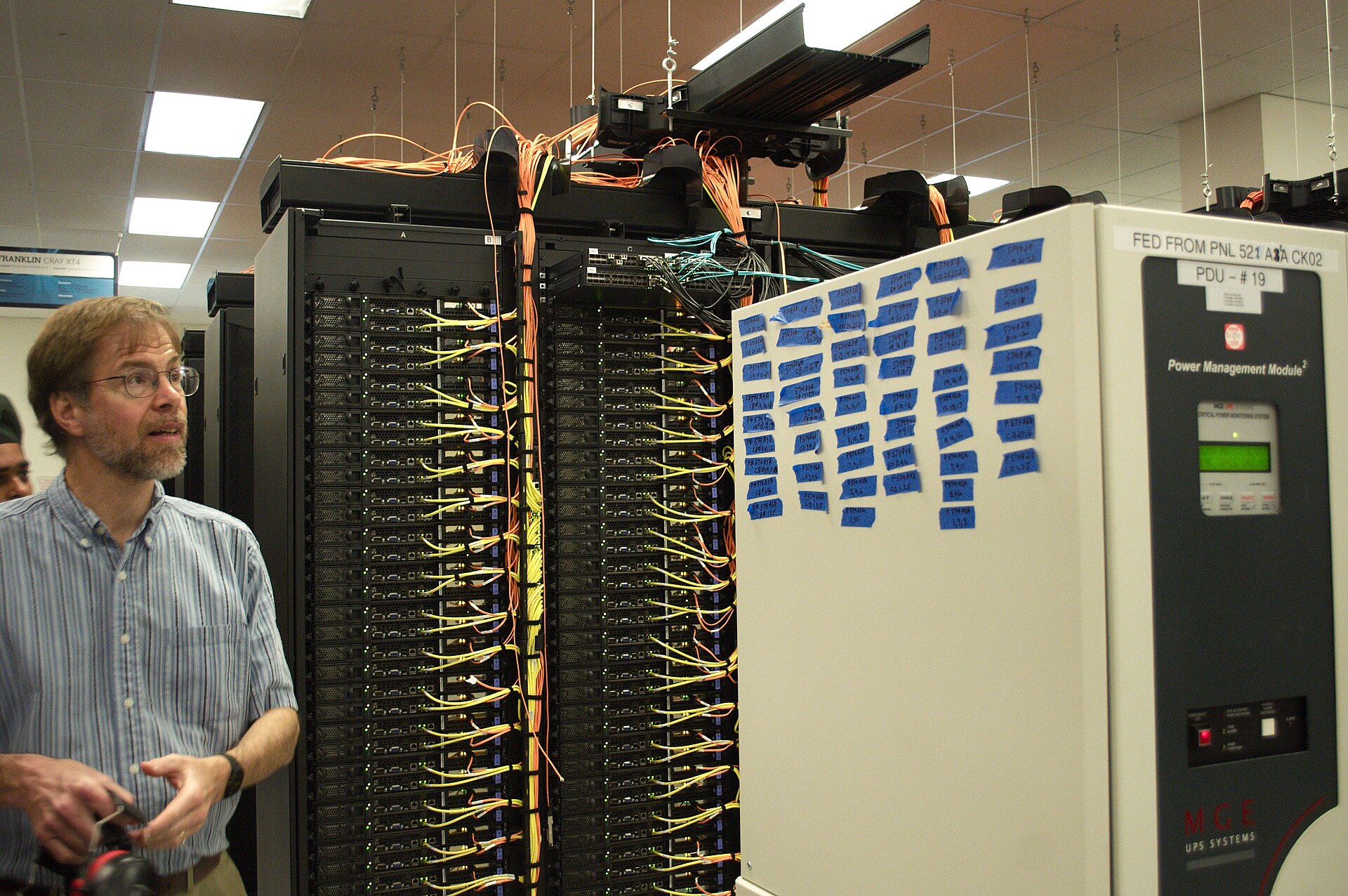 UPS Power Management Module, iDataPlex racks with network cabling in NERSC data center (2)
