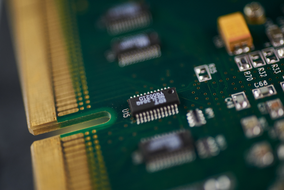 A clean green circuit board module