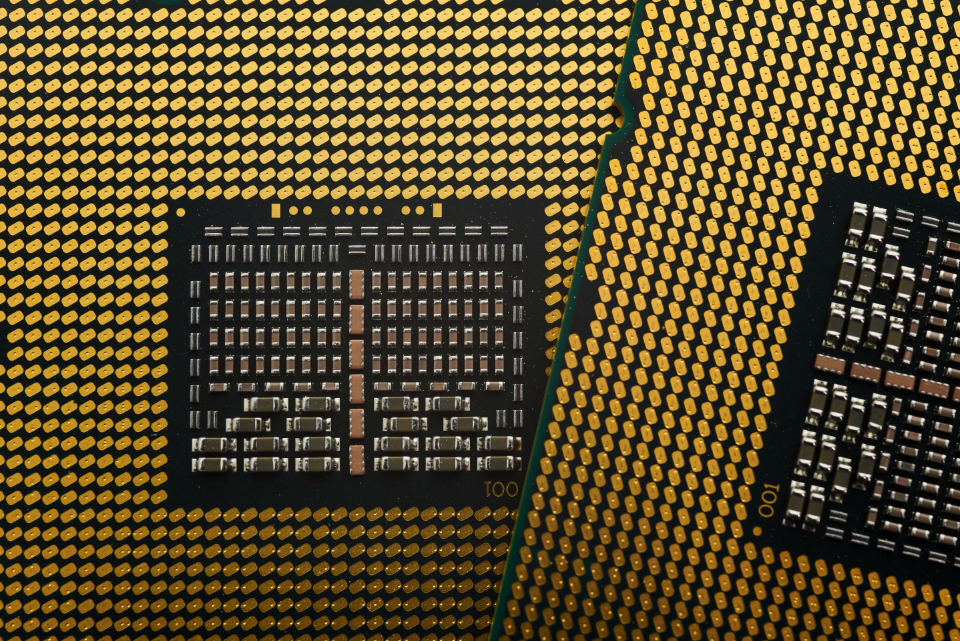Two CPU processors laid out